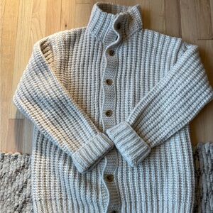 7 For All Mankind Beige Cardigan Sweater